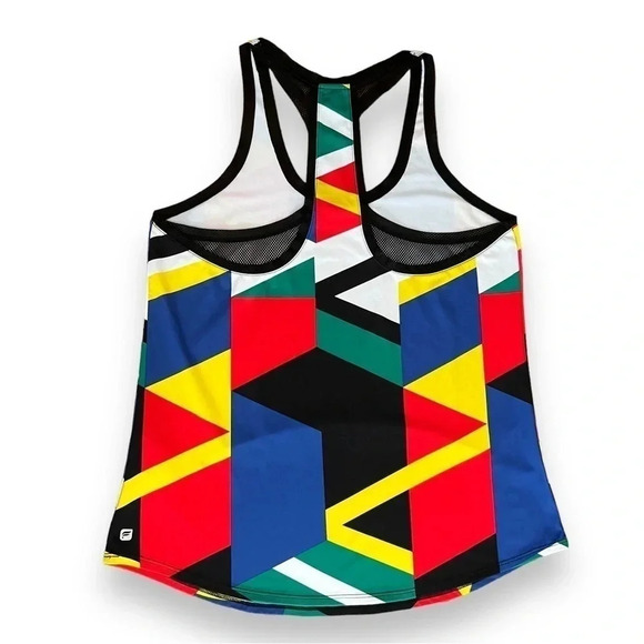 Fabletics Tank Top CrossFit Mosa Global Print Geometric Run Yoga Women’s Medium - Picture 4 of 7